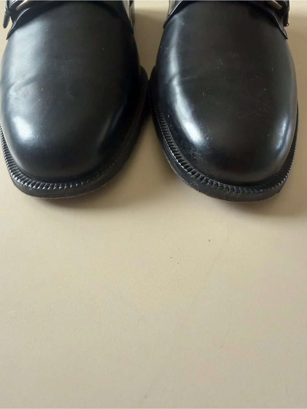 Salvatore Ferragamo Black Double Monk Strap Leather Shoes